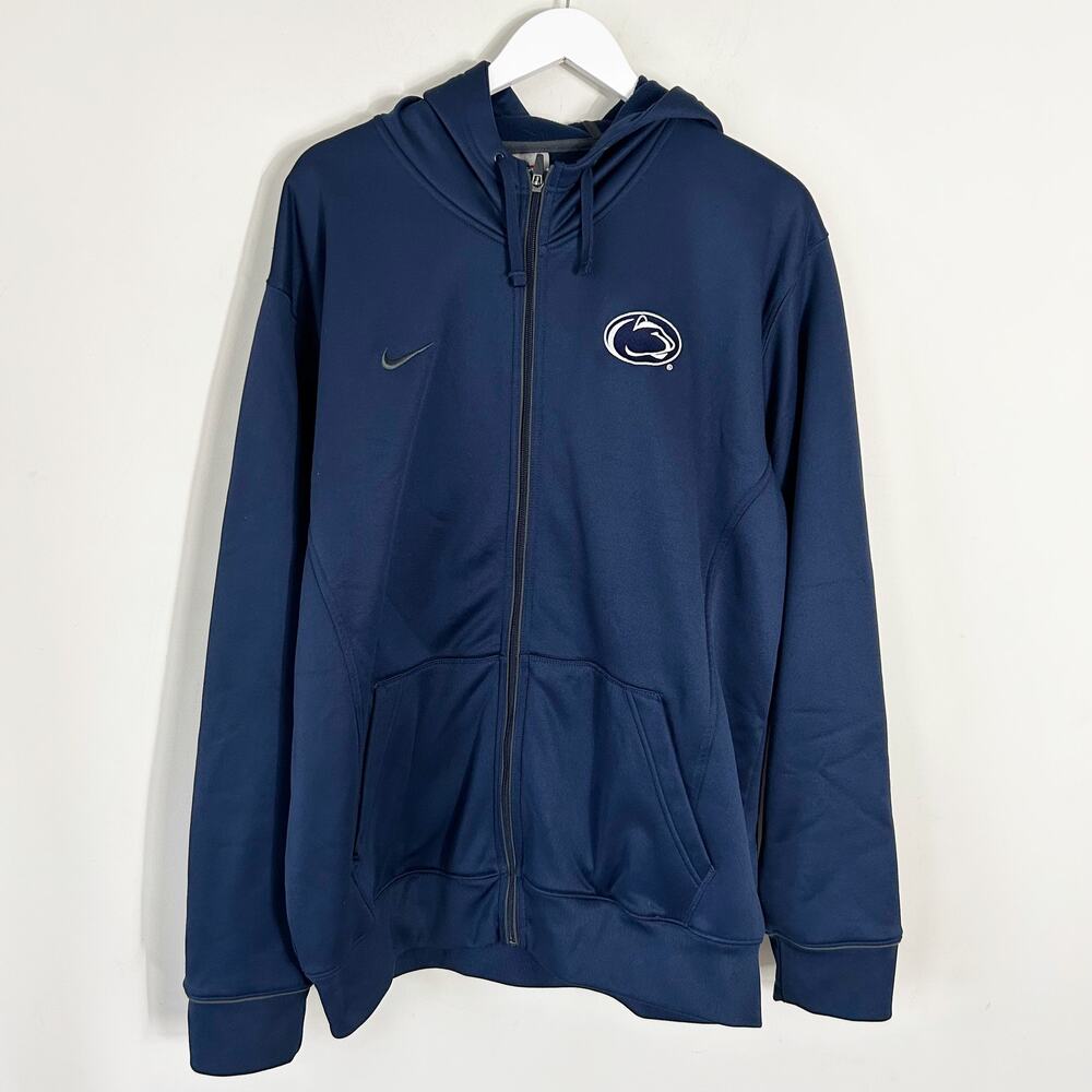 Nike Penn State Sweatshirt Size L Blue Full Zip Hoodie University College PSU